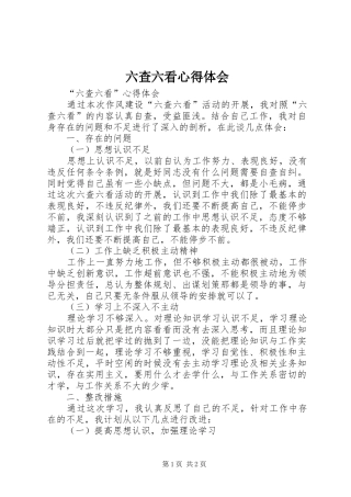 2024年六查六看心得体会