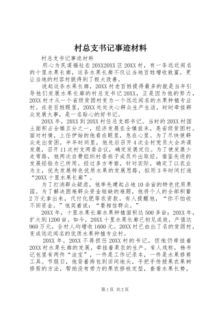 2024年村总支书记事迹材料