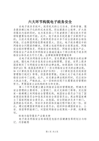 2024年六大环节构筑电子政务安全