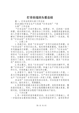 2024年打非治违回头看总结