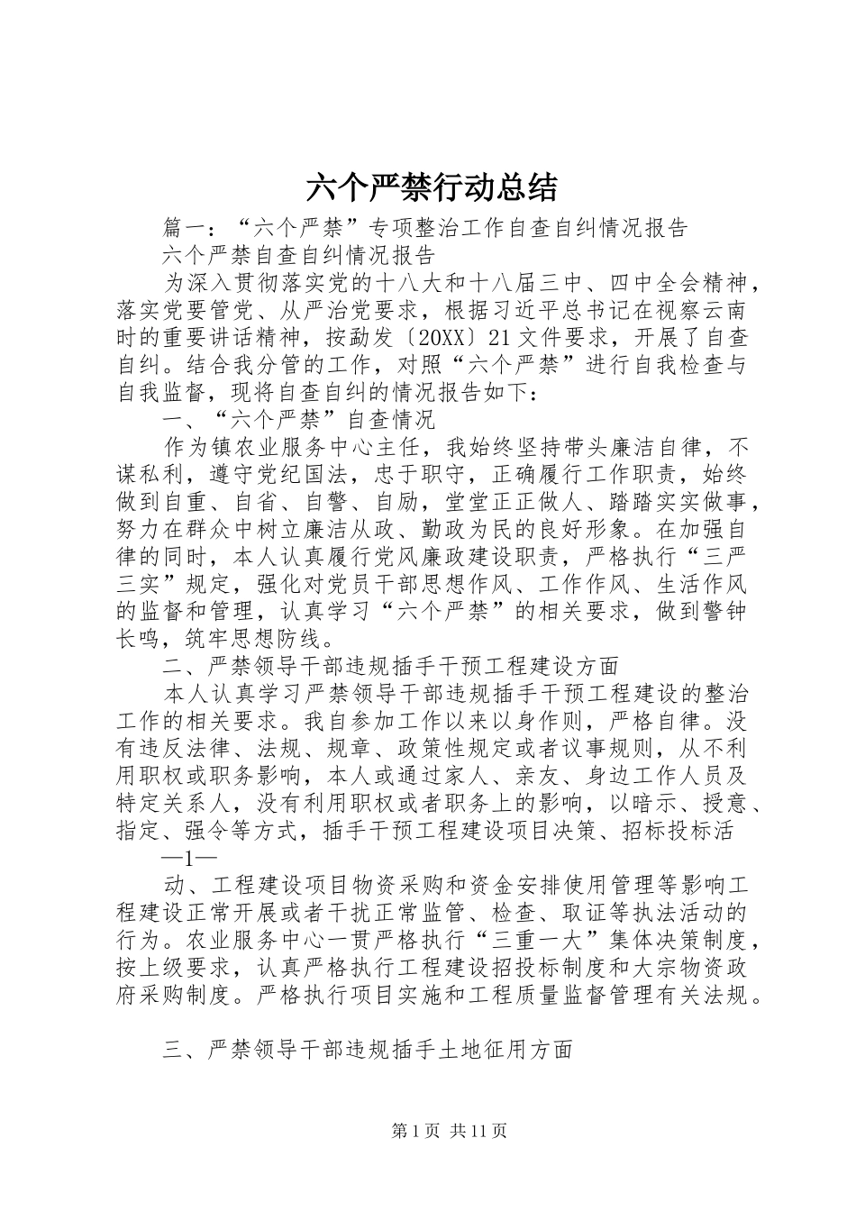 2024年六个严禁行动总结_第1页