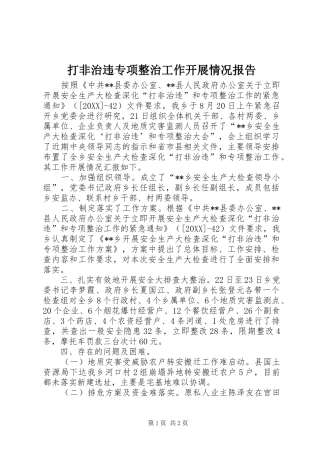 2024年打非治违专项整治工作开展情况报告
