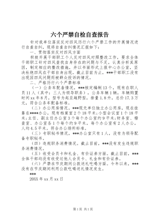 2024年六个严禁自检自查报告