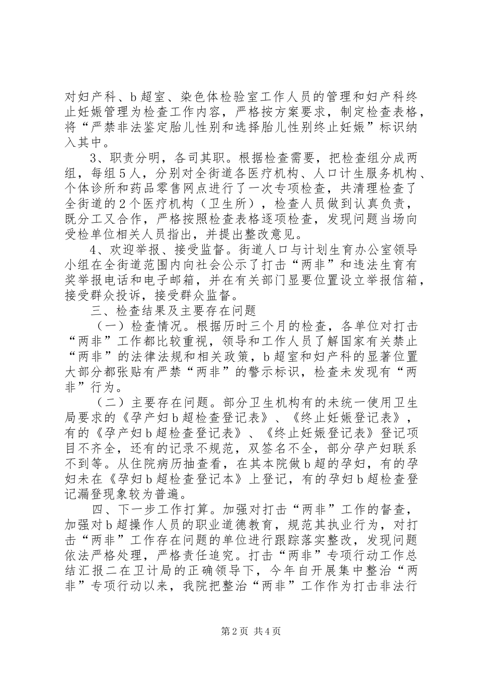 2024年打击两非专项行动工作总结汇报_第2页