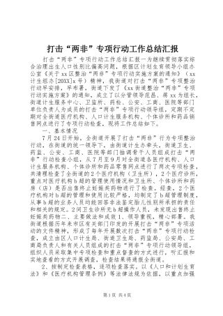 2024年打击两非专项行动工作总结汇报