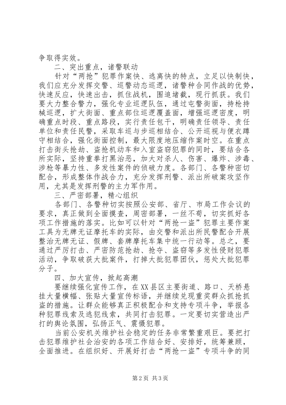2024年打击两抢一盗案件工作措施_第2页