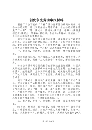 2024年创优争先劳动申报材料
