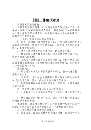 2024年创园工作整改意见