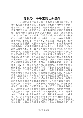 2024年打私办下半年主要任务总结