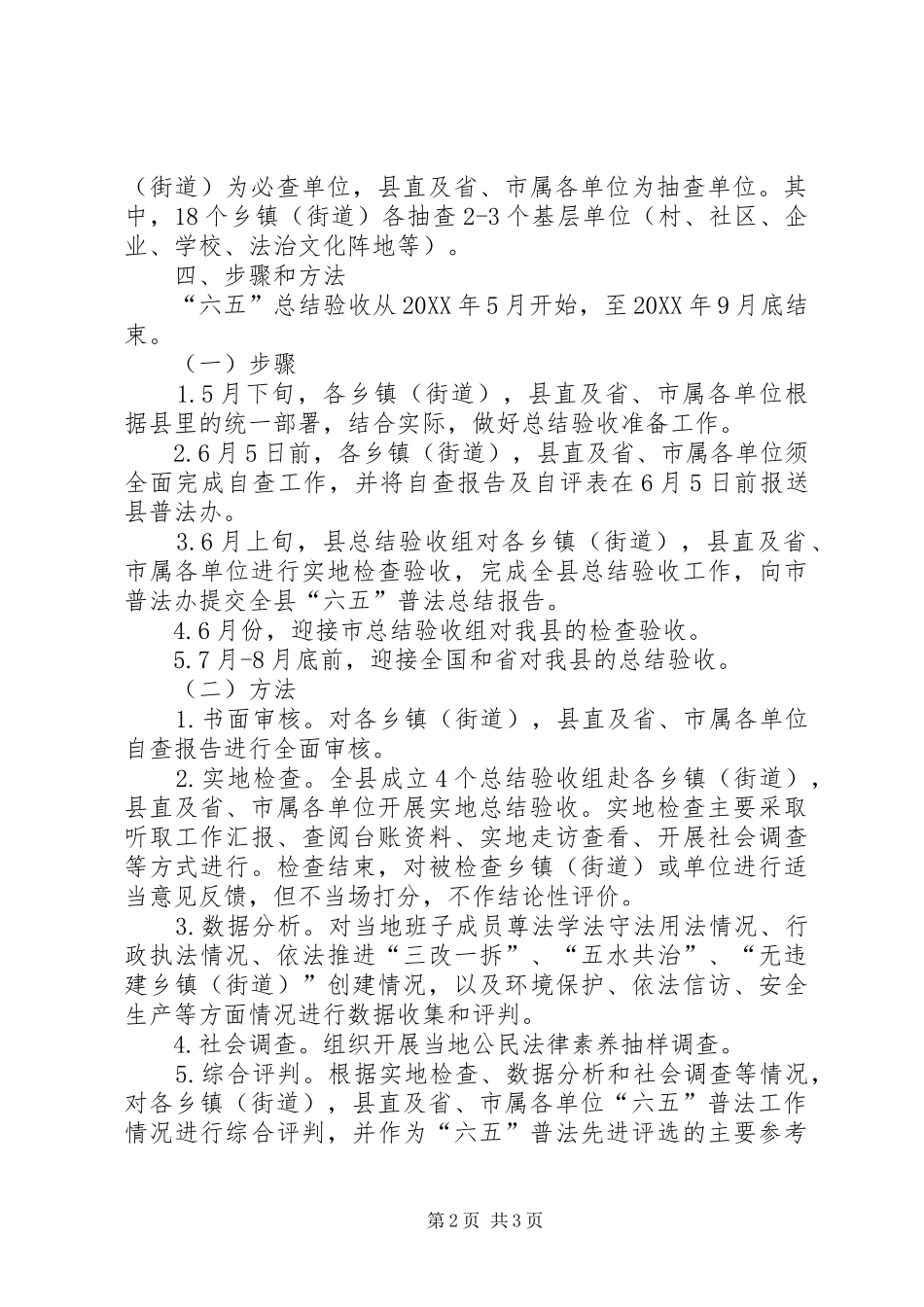 2024年六五普法检查验收方案_第2页