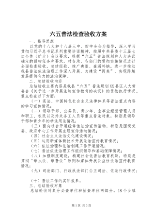 2024年六五普法检查验收方案