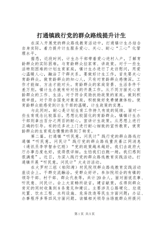 2024年打通镇践行党的群众路线提升计生