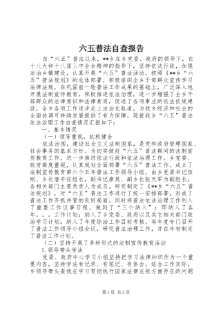 2024年六五普法自查报告