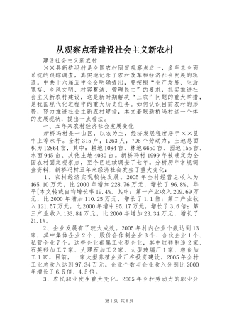 2024年从观察点看建设社会主义新农村