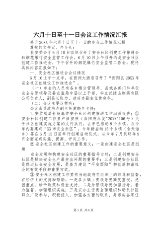 2024年六月十日至十一日会议工作情况汇报