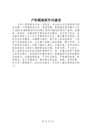 2024年卢阳镇狠抓作风建设