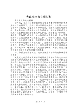 2024年大队党支部先进材料