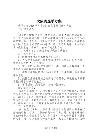 2024年大队委选举方案