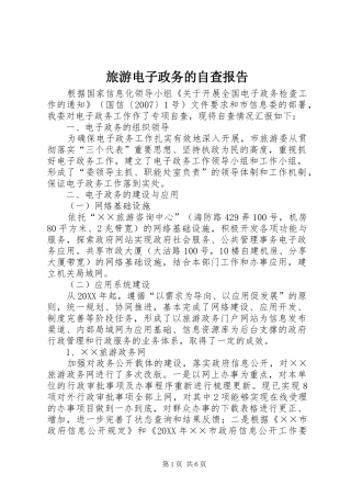 2024年旅游电子政务的自查报告