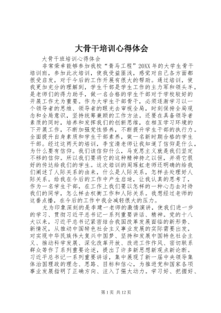 2024年大骨干培训心得体会