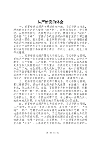 2024年从严治党的体会