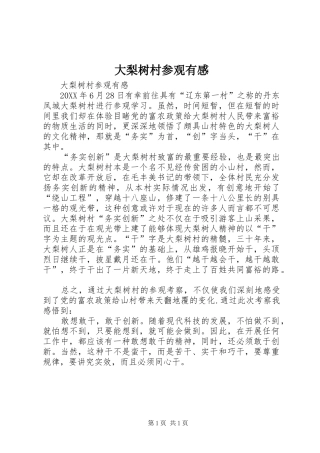 2024年大梨树村参观有感