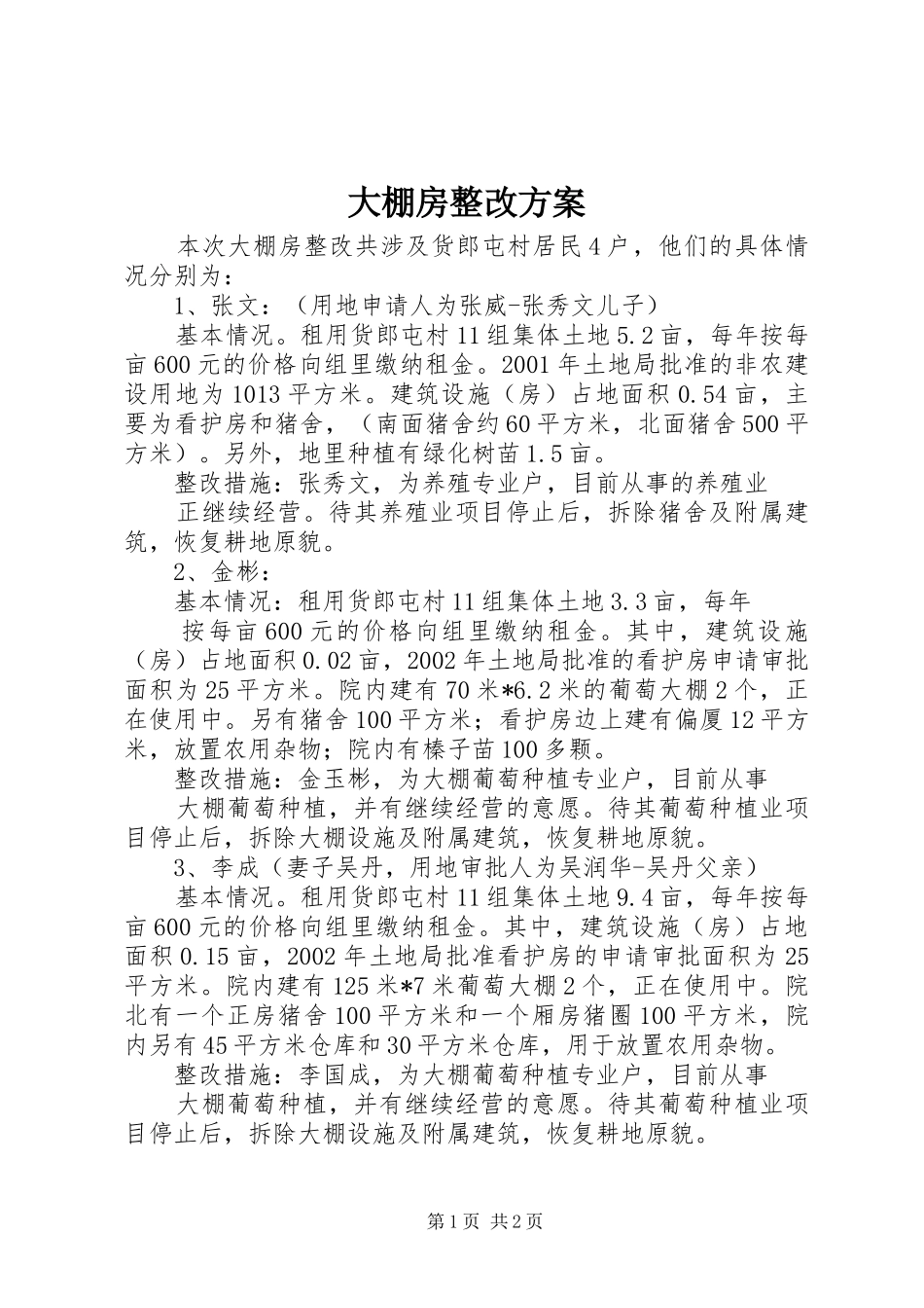 2024年大棚房整改方案_第1页