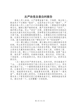 2024年从严治党自查自纠报告