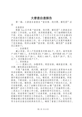 2024年大普查自查报告