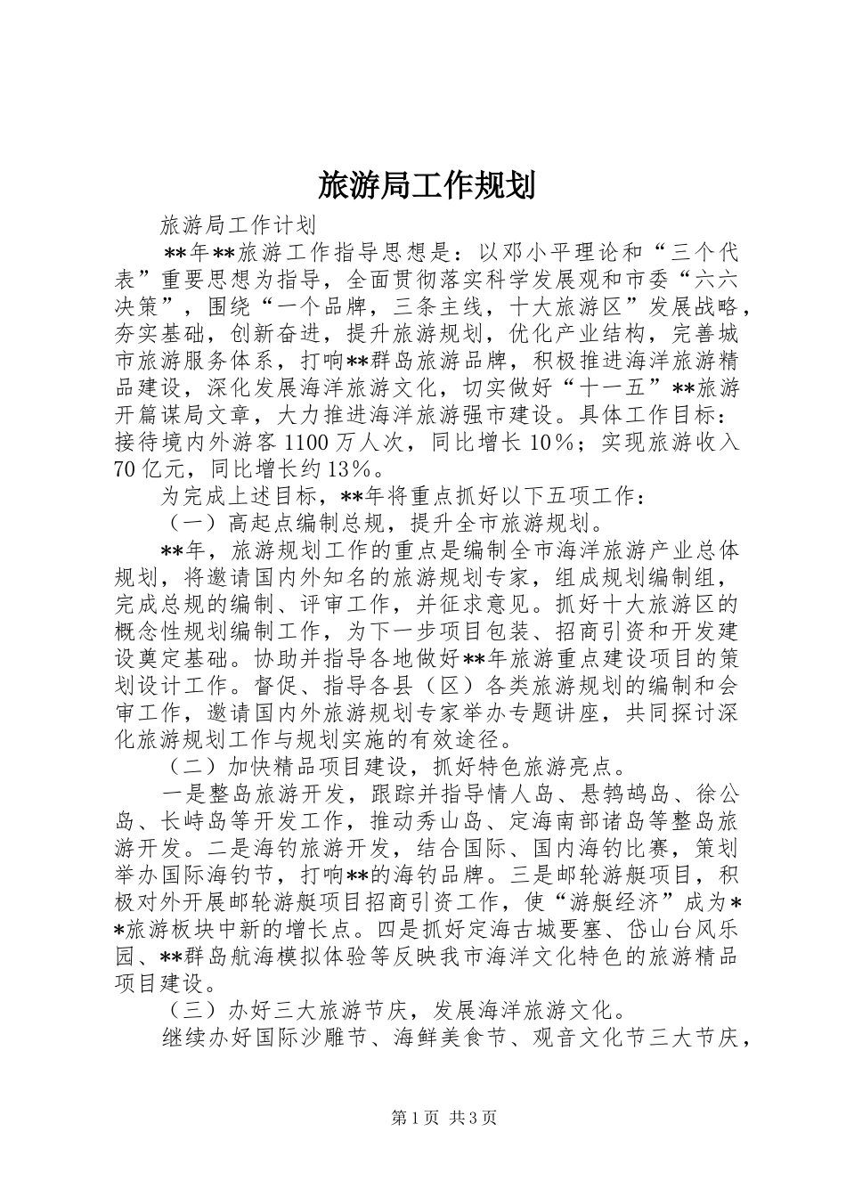 2024年旅游局工作规划_第1页