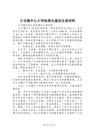 2024年大屯镇中心小学标准化建设自查材料