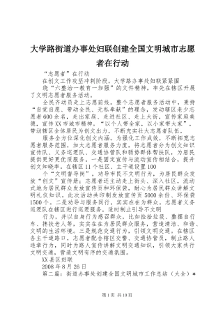 2024年大学路街道办事处妇联创建全国文明城市志愿者在行动
