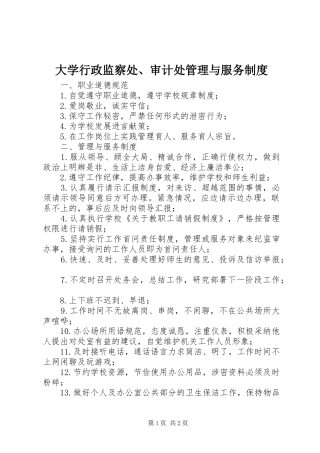 2024年大学行政监察处审计处管理与服务制度