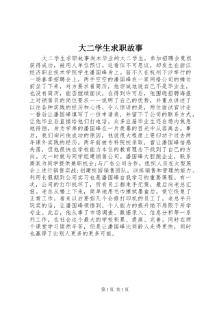 2024年大二学生求职故事