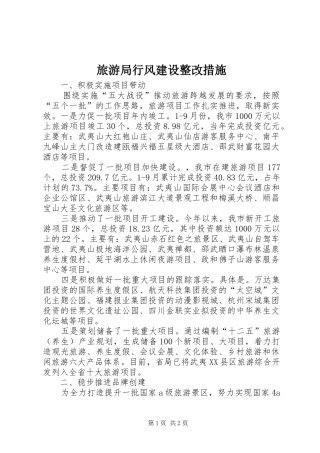 2024年旅游局行风建设整改措施