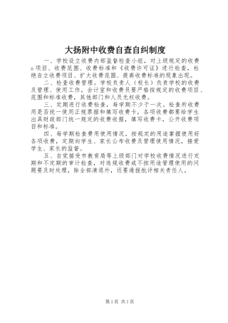2024年大扬附中收费自查自纠制度