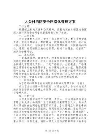2024年大关村消防安全网络化管理方案