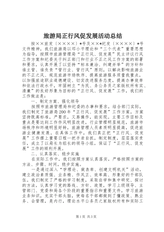 2024年旅游局正行风促发展活动总结
