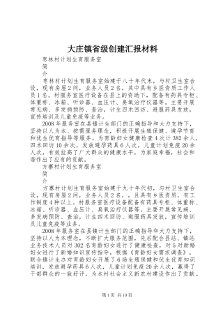 2024年大庄镇省级创建汇报材料