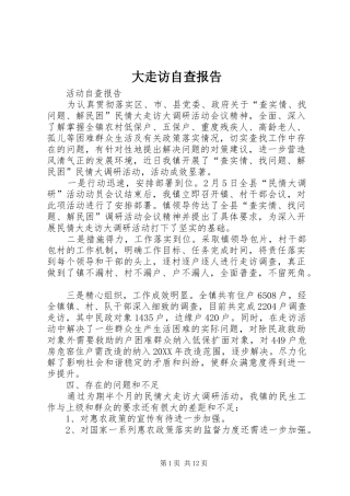 2024年大走访自查报告