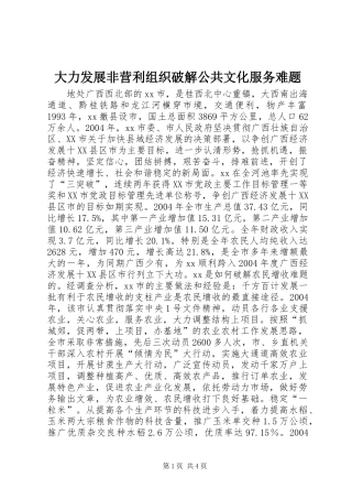 2024年大力发展非营利组织破解公共文化服务难题