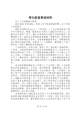 2024年带头致富事迹材料