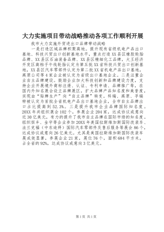 2024年大力实施项目带动战略推动各项工作顺利开展