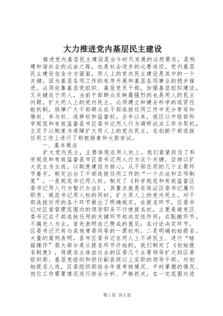 2024年大力推进党内基层民主建设