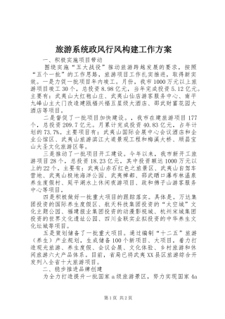 2024年旅游系统政风行风构建工作方案