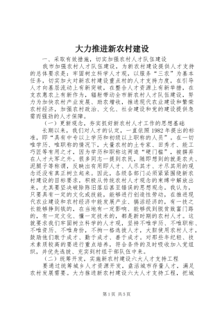 2024年大力推进新农村建设