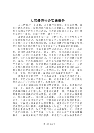 2024年大三暑假社会实践报告