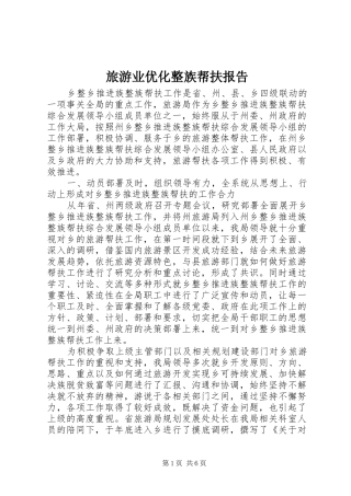 2024年旅游业优化整族帮扶报告