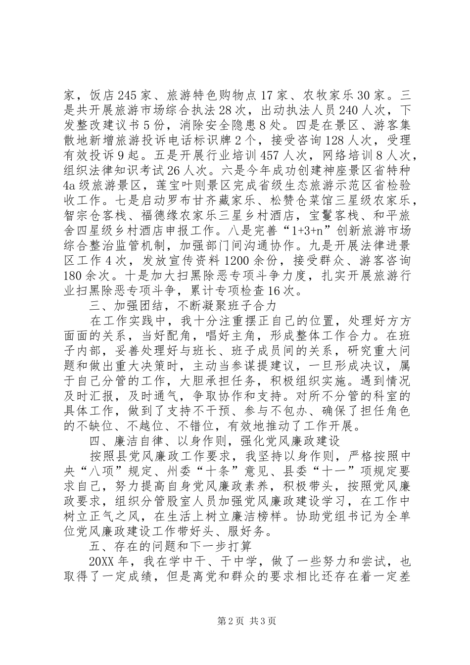 2024年旅游执法大队队长述职报告_第2页