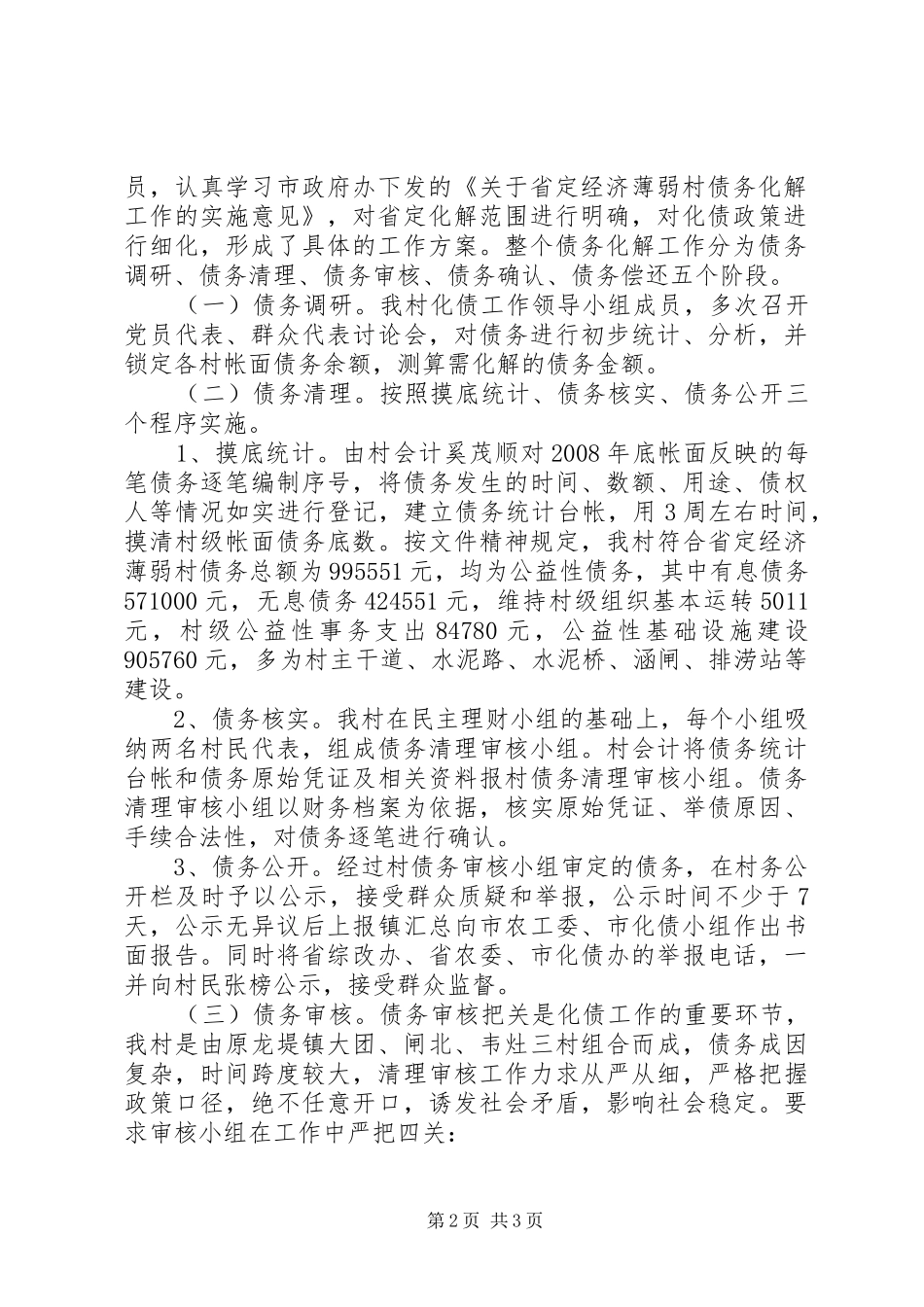 2024年大团村省定经济薄弱村债务化解工作_第2页